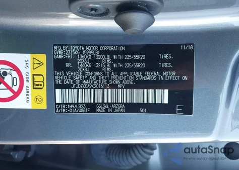 2019 Lexus Rx 350L Premium from USA, damaged, VIN JTJDZKCA9K2016113